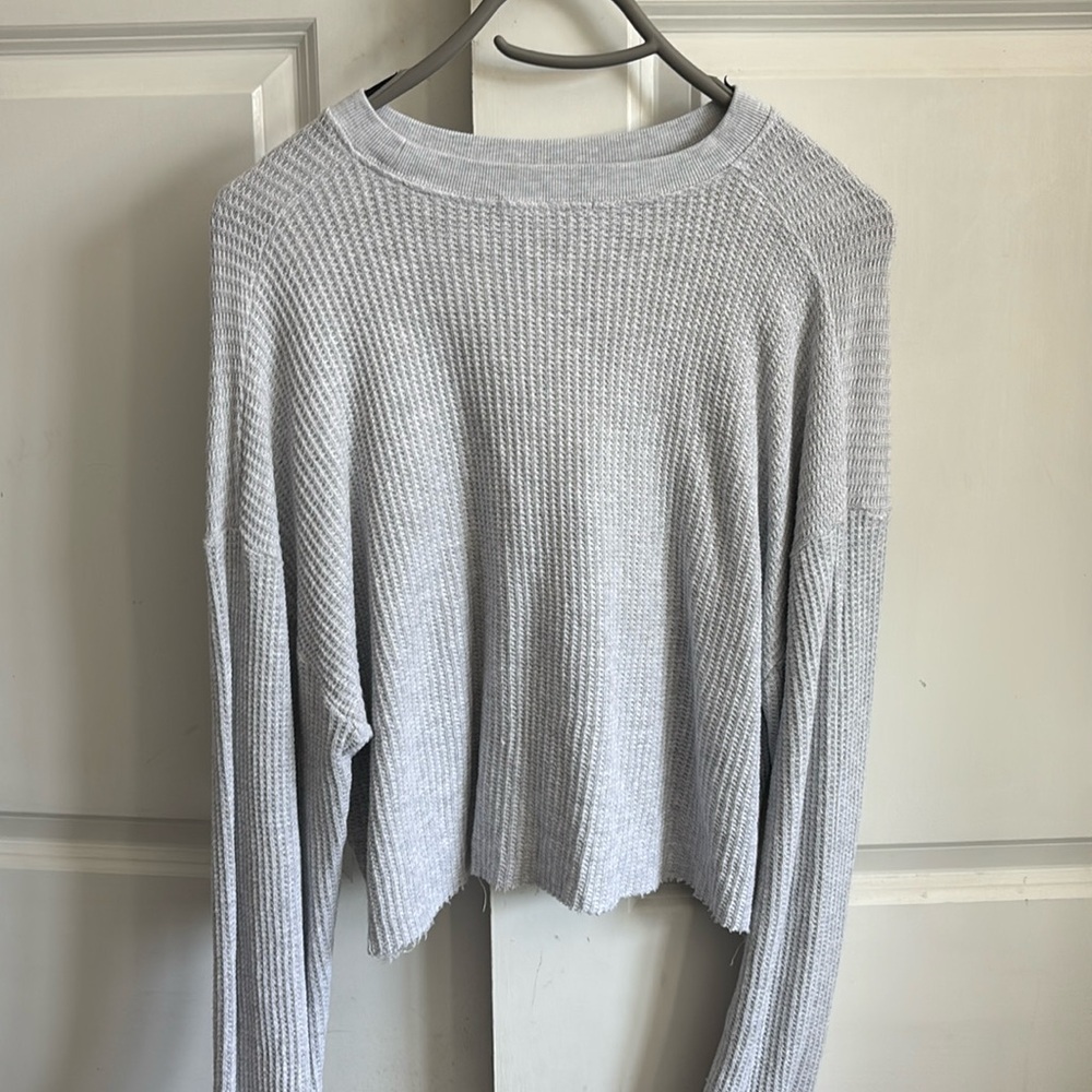 Brandy Sweater, Cropped, Waffle knit.